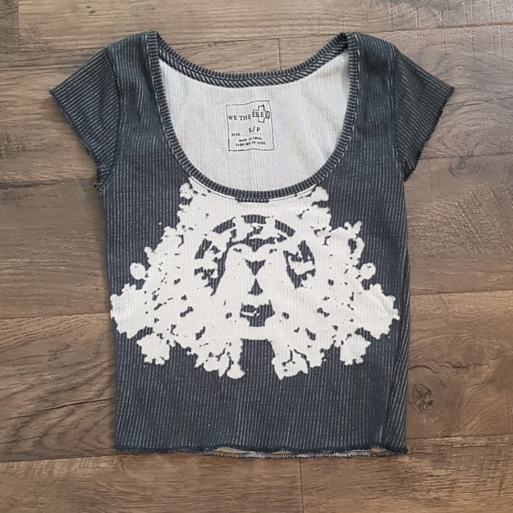 Free People ribbed Burnout crop top, size Small